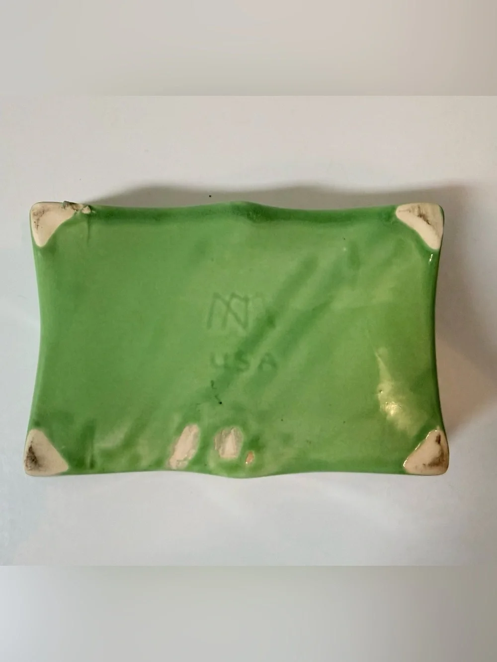 Mccoy Green Ceramic Pottery planter Tray